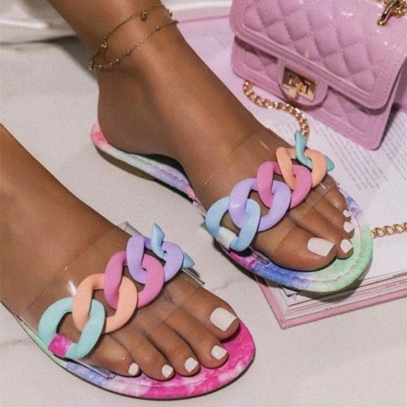 Shoes - "CHAIN MAIL SLIDES"